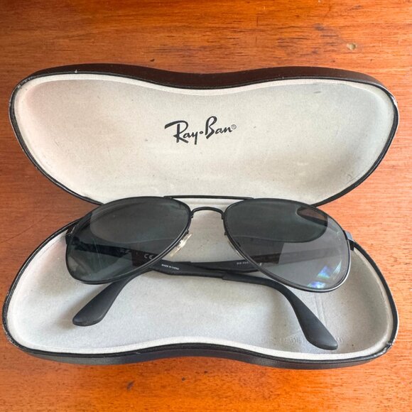 Ray-Ban RB3540 Aviator Sunglasses Matte Black 58mm w Case & Cloth Frames Only - Picture 4 of 13